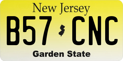 NJ license plate B57CNC