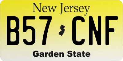 NJ license plate B57CNF