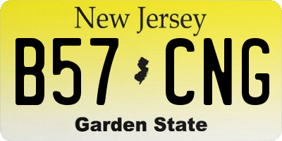 NJ license plate B57CNG