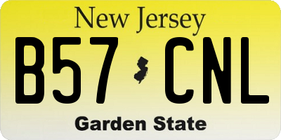 NJ license plate B57CNL