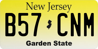 NJ license plate B57CNM
