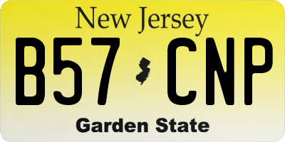 NJ license plate B57CNP