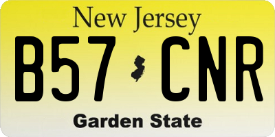 NJ license plate B57CNR