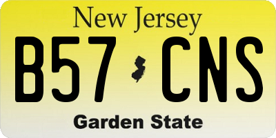 NJ license plate B57CNS