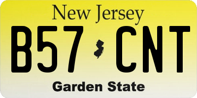 NJ license plate B57CNT