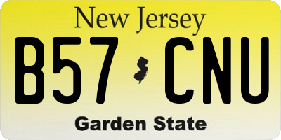 NJ license plate B57CNU