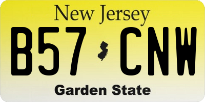 NJ license plate B57CNW