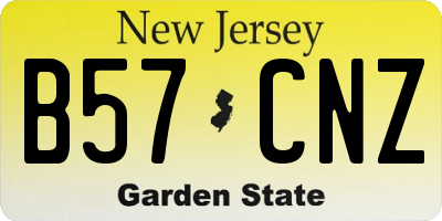 NJ license plate B57CNZ