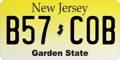 NJ license plate B57COB
