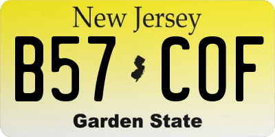 NJ license plate B57COF