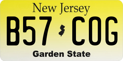 NJ license plate B57COG