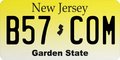 NJ license plate B57COM