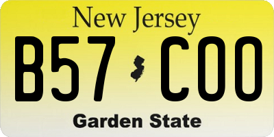 NJ license plate B57COO