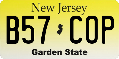 NJ license plate B57COP