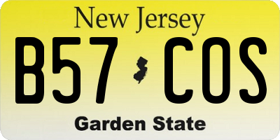 NJ license plate B57COS
