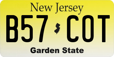 NJ license plate B57COT
