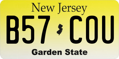NJ license plate B57COU