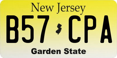 NJ license plate B57CPA