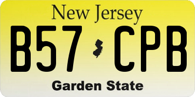 NJ license plate B57CPB
