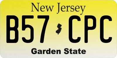 NJ license plate B57CPC
