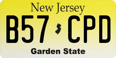 NJ license plate B57CPD
