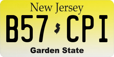 NJ license plate B57CPI