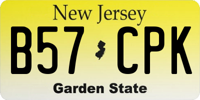 NJ license plate B57CPK