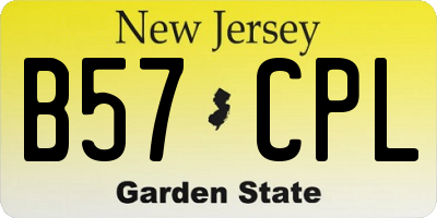 NJ license plate B57CPL