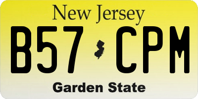 NJ license plate B57CPM