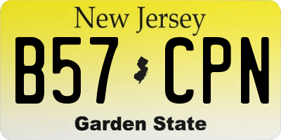 NJ license plate B57CPN