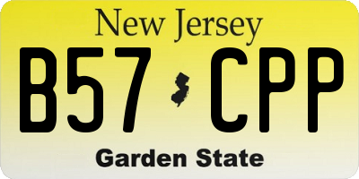 NJ license plate B57CPP