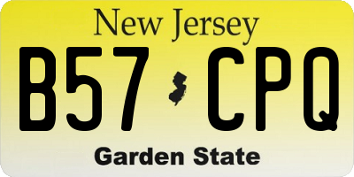 NJ license plate B57CPQ