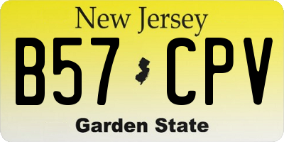 NJ license plate B57CPV