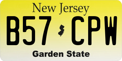 NJ license plate B57CPW