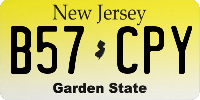 NJ license plate B57CPY