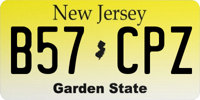 NJ license plate B57CPZ