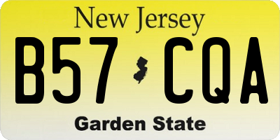 NJ license plate B57CQA
