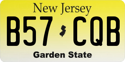 NJ license plate B57CQB