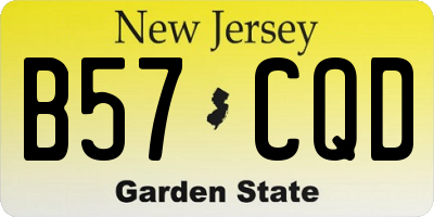 NJ license plate B57CQD