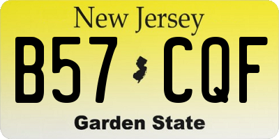 NJ license plate B57CQF