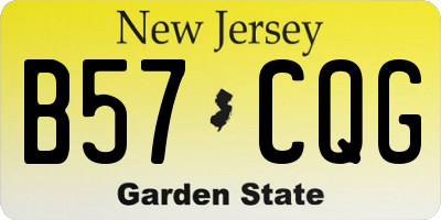 NJ license plate B57CQG
