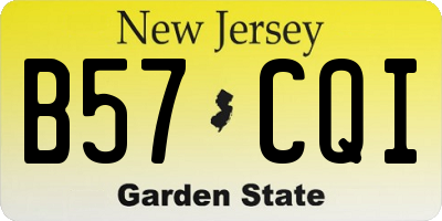 NJ license plate B57CQI