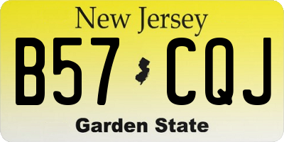 NJ license plate B57CQJ