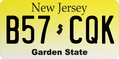 NJ license plate B57CQK