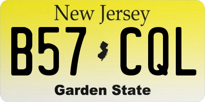 NJ license plate B57CQL