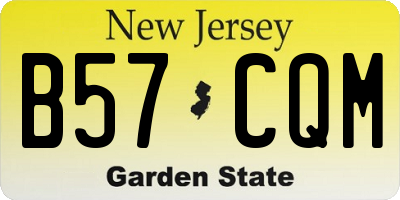 NJ license plate B57CQM