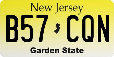 NJ license plate B57CQN
