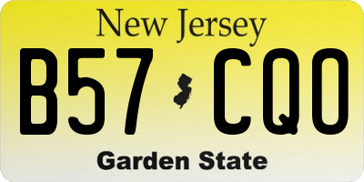 NJ license plate B57CQO