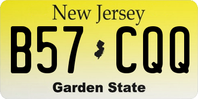 NJ license plate B57CQQ