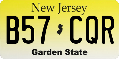 NJ license plate B57CQR